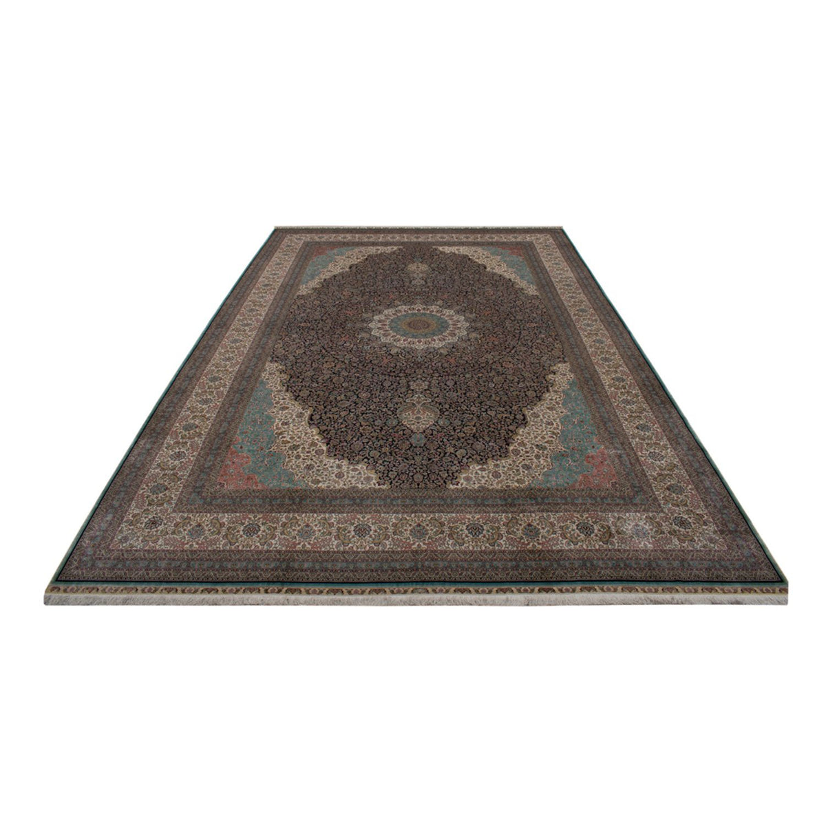 Tapis en soie - Soie chinoise - Royal - 552 x 370 cm - bleu foncé