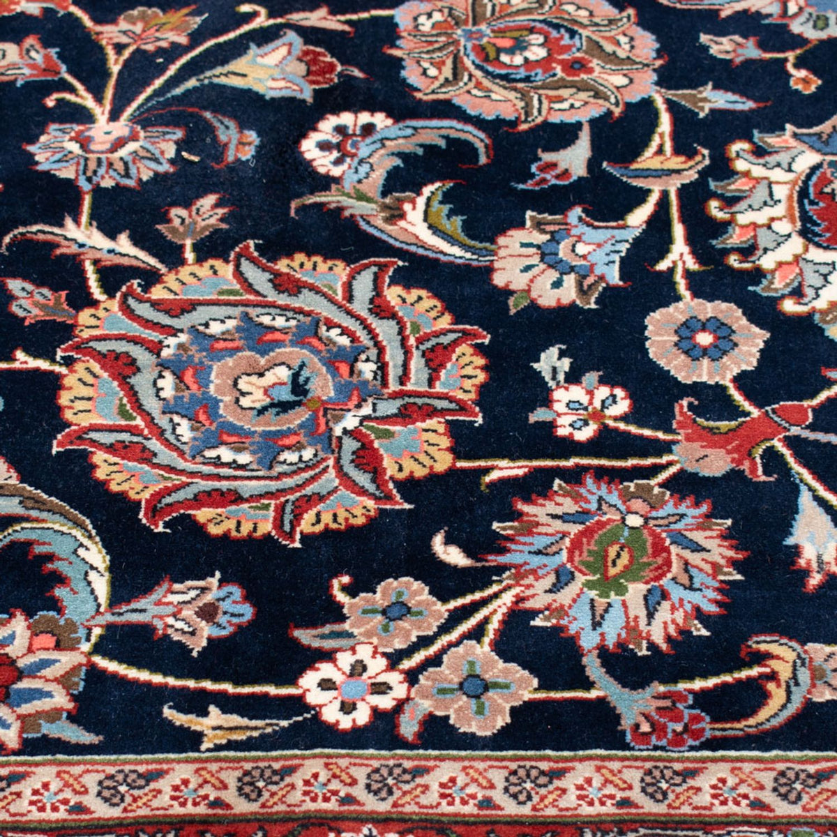 Tapis persan - Classique carré  - 388 x 388 cm - bleu foncé