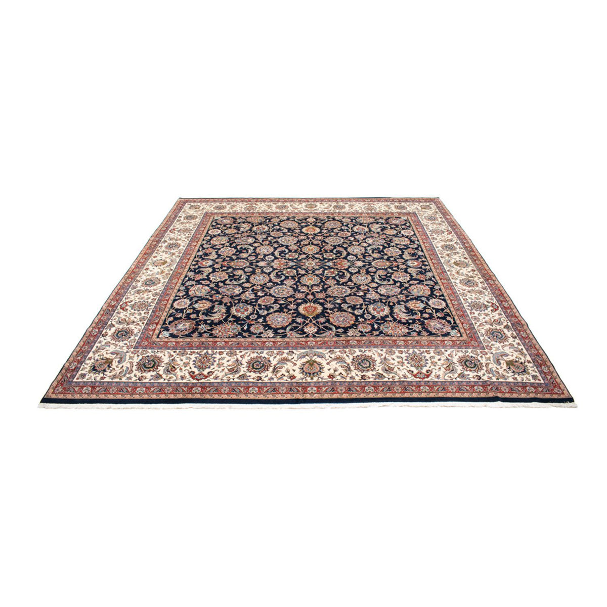 Tapis persan - Classique carré  - 388 x 388 cm - bleu foncé