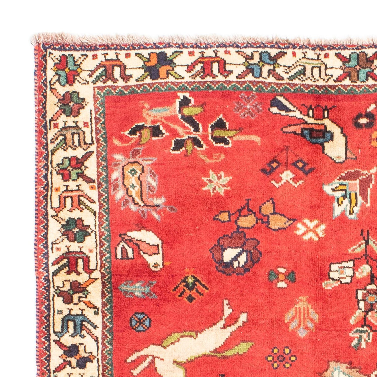 Tapis persan - Nomadic - 162 x 120 cm - rouge foncé