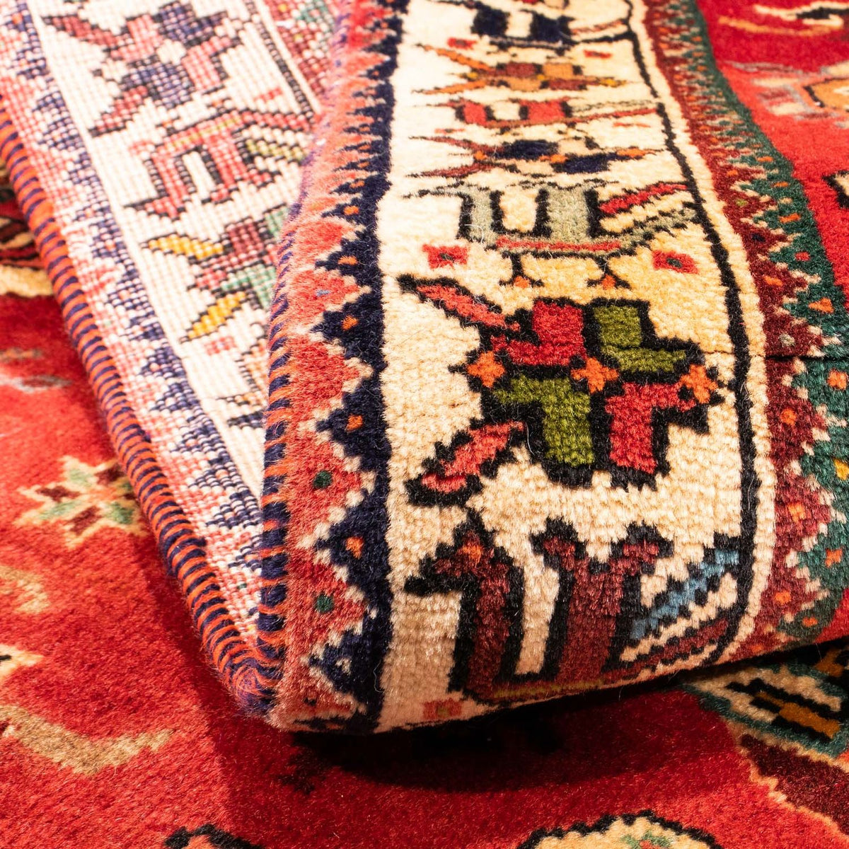 Tapis persan - Nomadic - 162 x 120 cm - rouge foncé