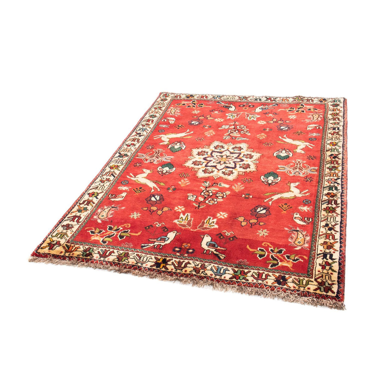 Tapis persan - Nomadic - 162 x 120 cm - rouge foncé