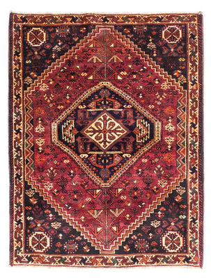 Tapis persan - Nomadic - 160 x 125 cm - rouge foncé