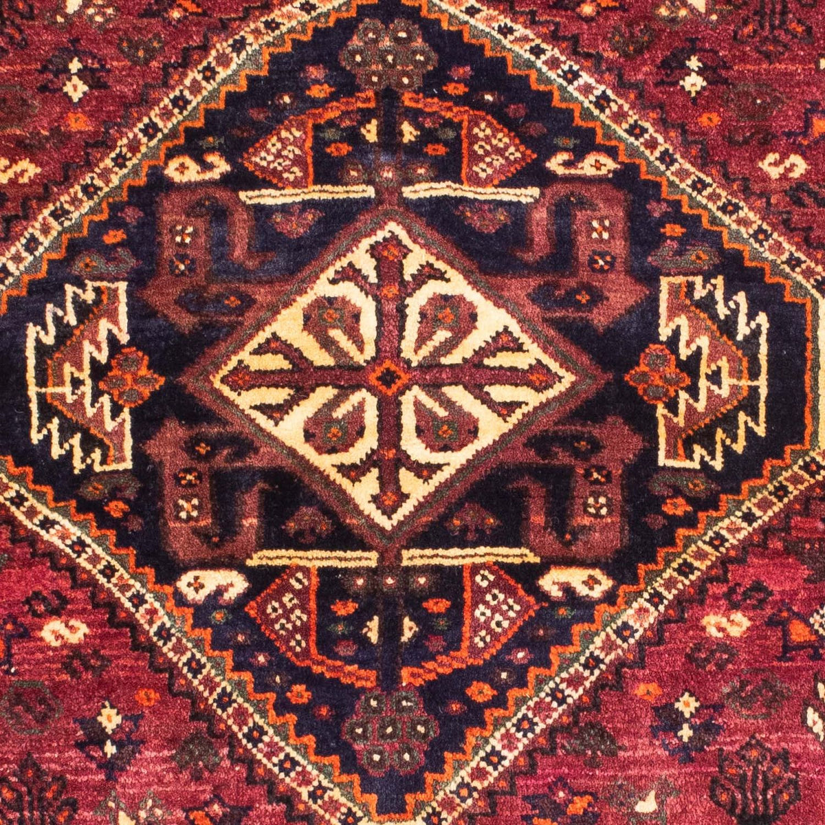 Tapis persan - Nomadic - 160 x 125 cm - rouge foncé