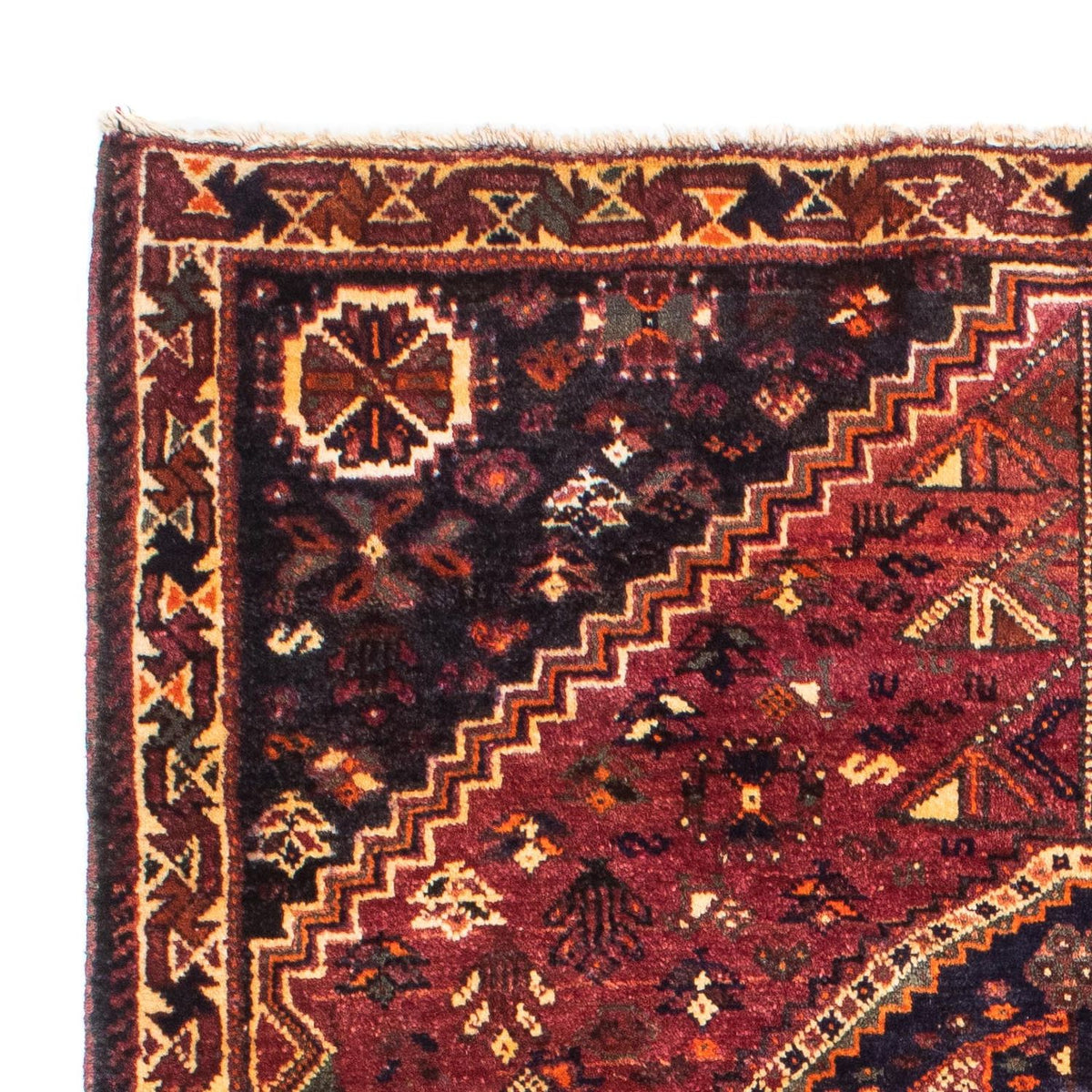 Tapis persan - Nomadic - 160 x 125 cm - rouge foncé