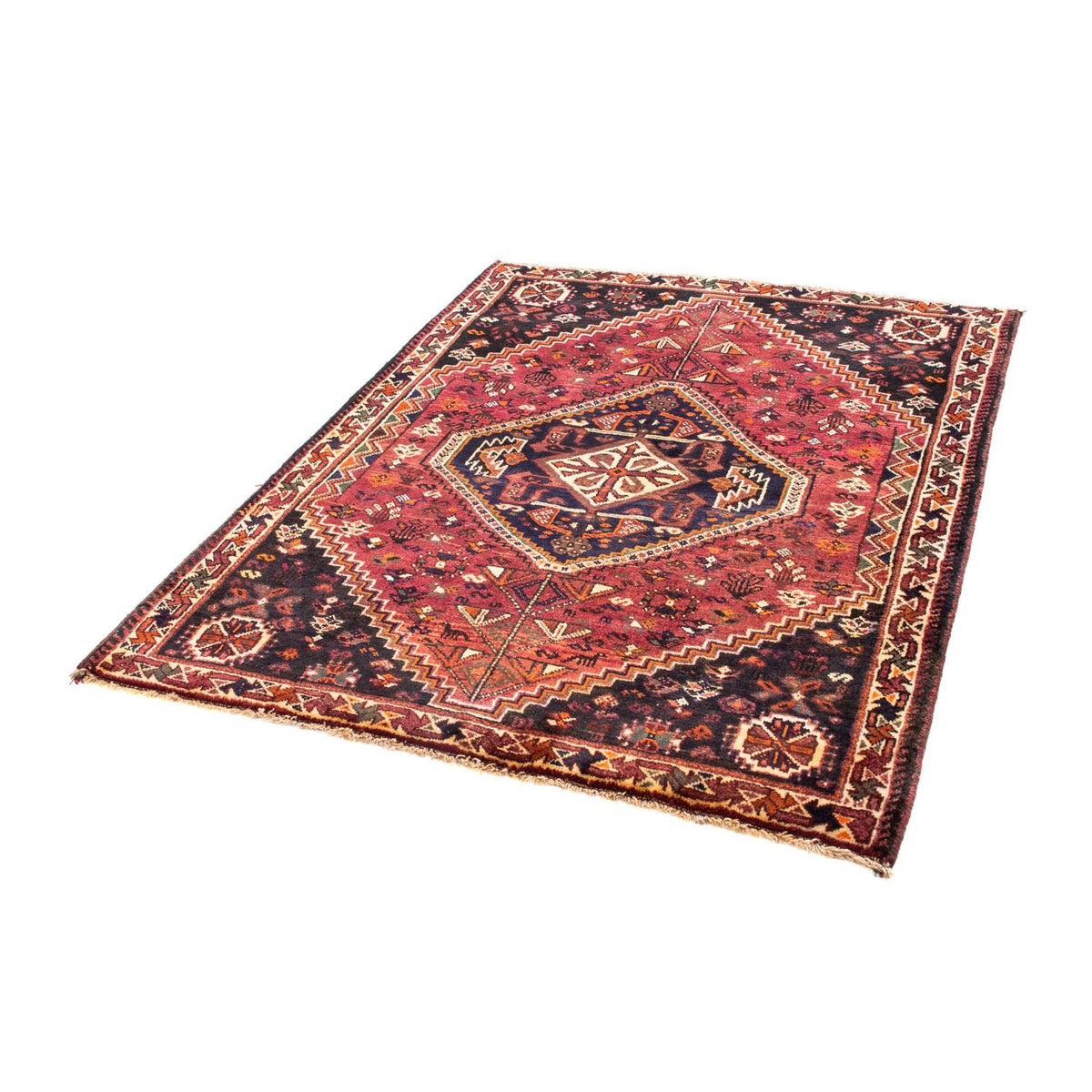 Tapis persan - Nomadic - 160 x 125 cm - rouge foncé