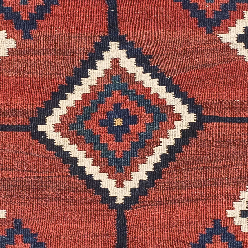Tapis Kelim - Oriental carré  - 144 x 132 cm - rouge foncé