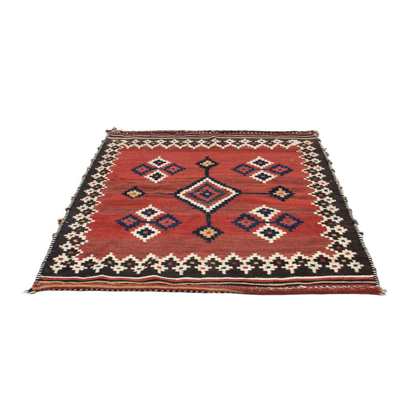 Tapis Kelim - Oriental carré  - 144 x 132 cm - rouge foncé