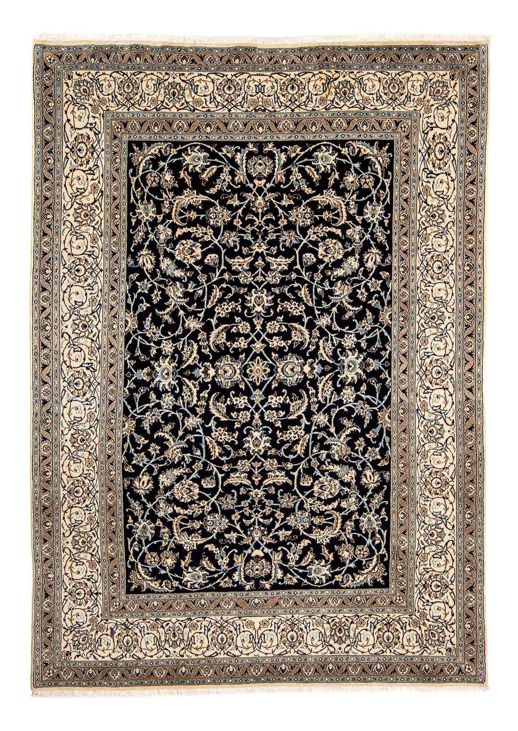 Tapis persan - Nain - 280 x 199 cm - bleu foncé