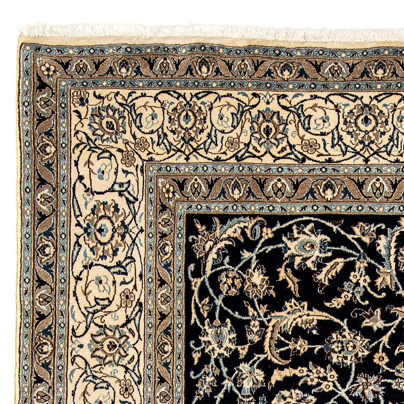 Tapis persan - Nain - 280 x 199 cm - bleu foncé