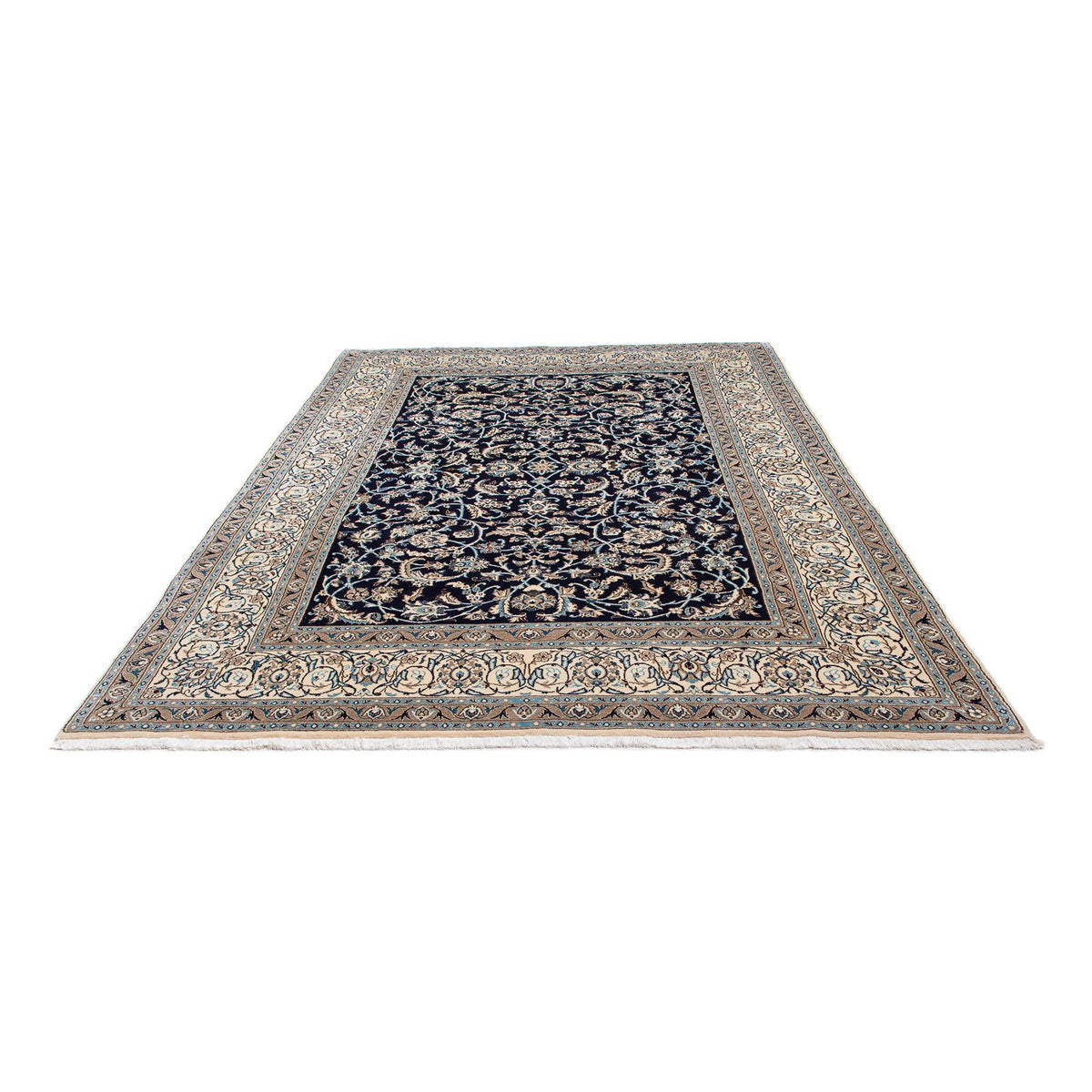 Tapis persan - Nain - 280 x 199 cm - bleu foncé