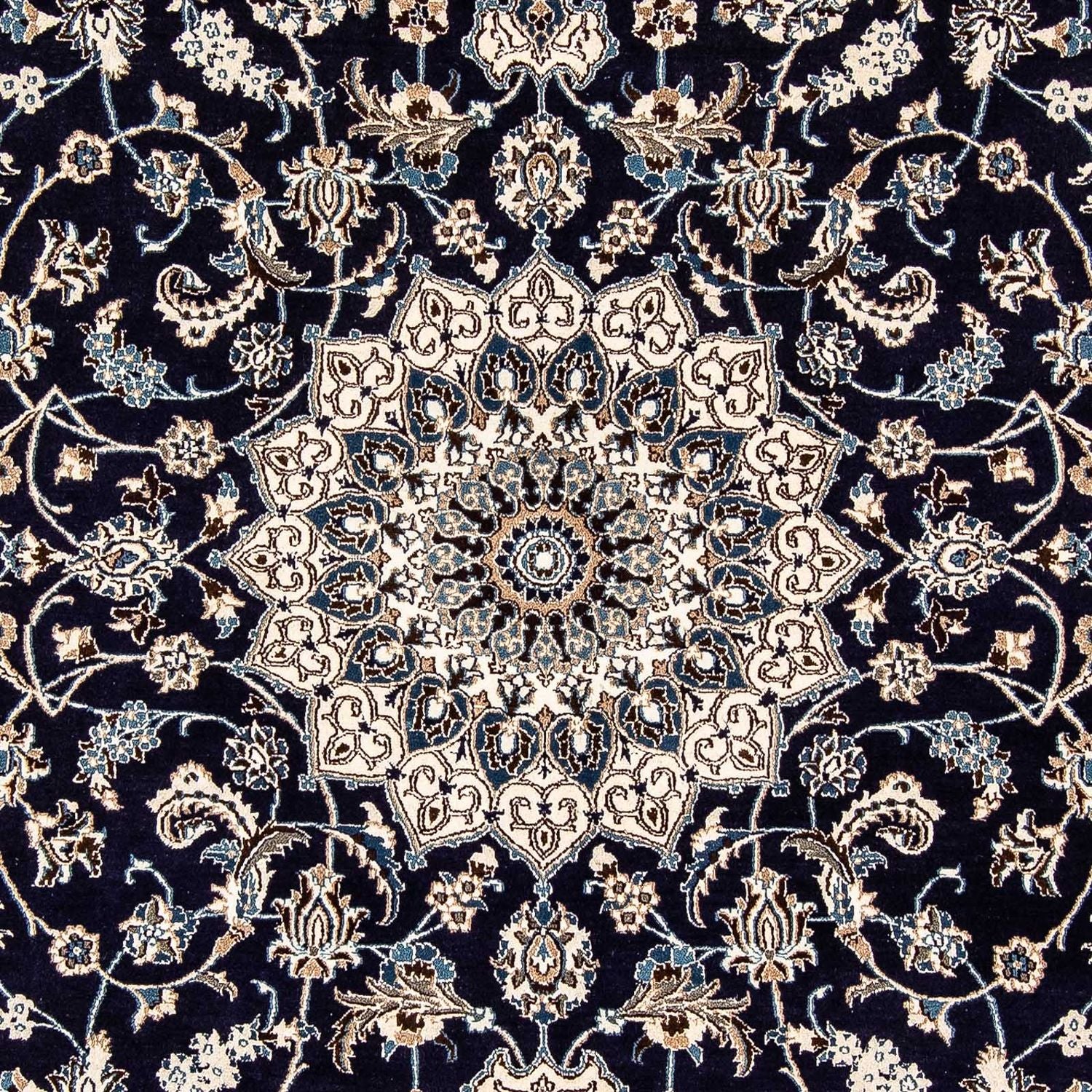 Tapis persan - Nain - 297 x 194 cm - bleu foncé