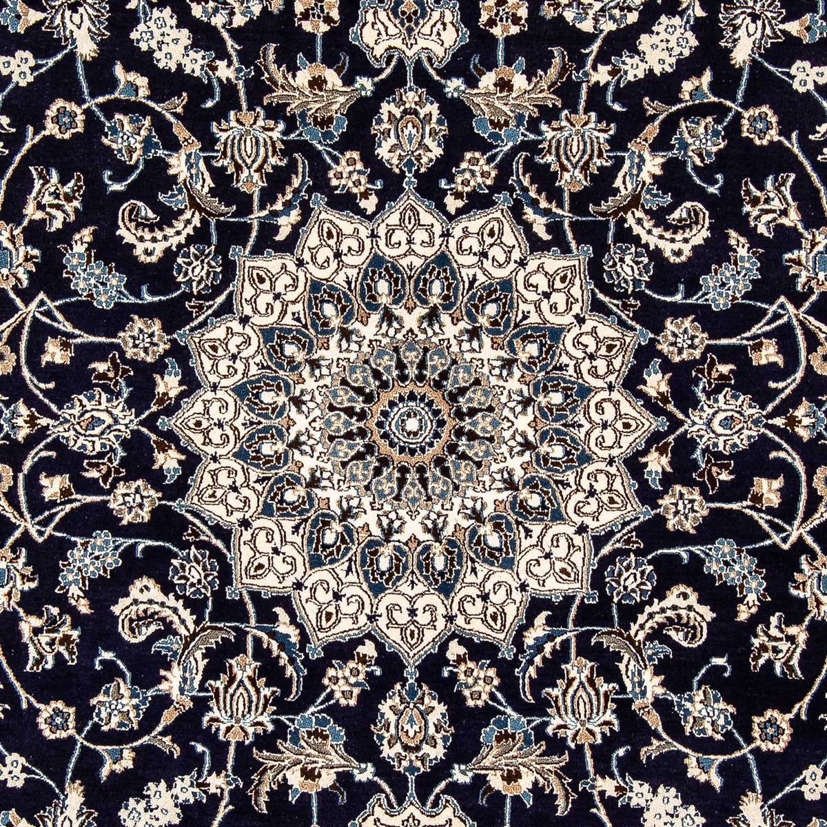 Tapis persan - Nain - 297 x 194 cm - bleu foncé