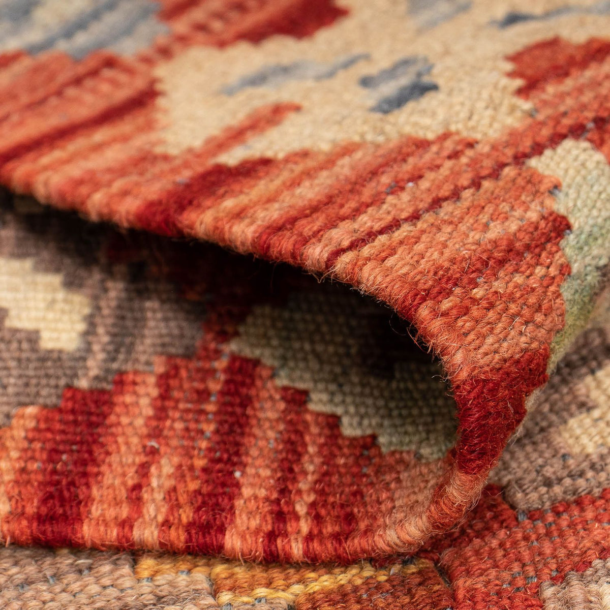 Tapis de couloir Tapis Kelim - Splash - 298 x 77 cm - rouge