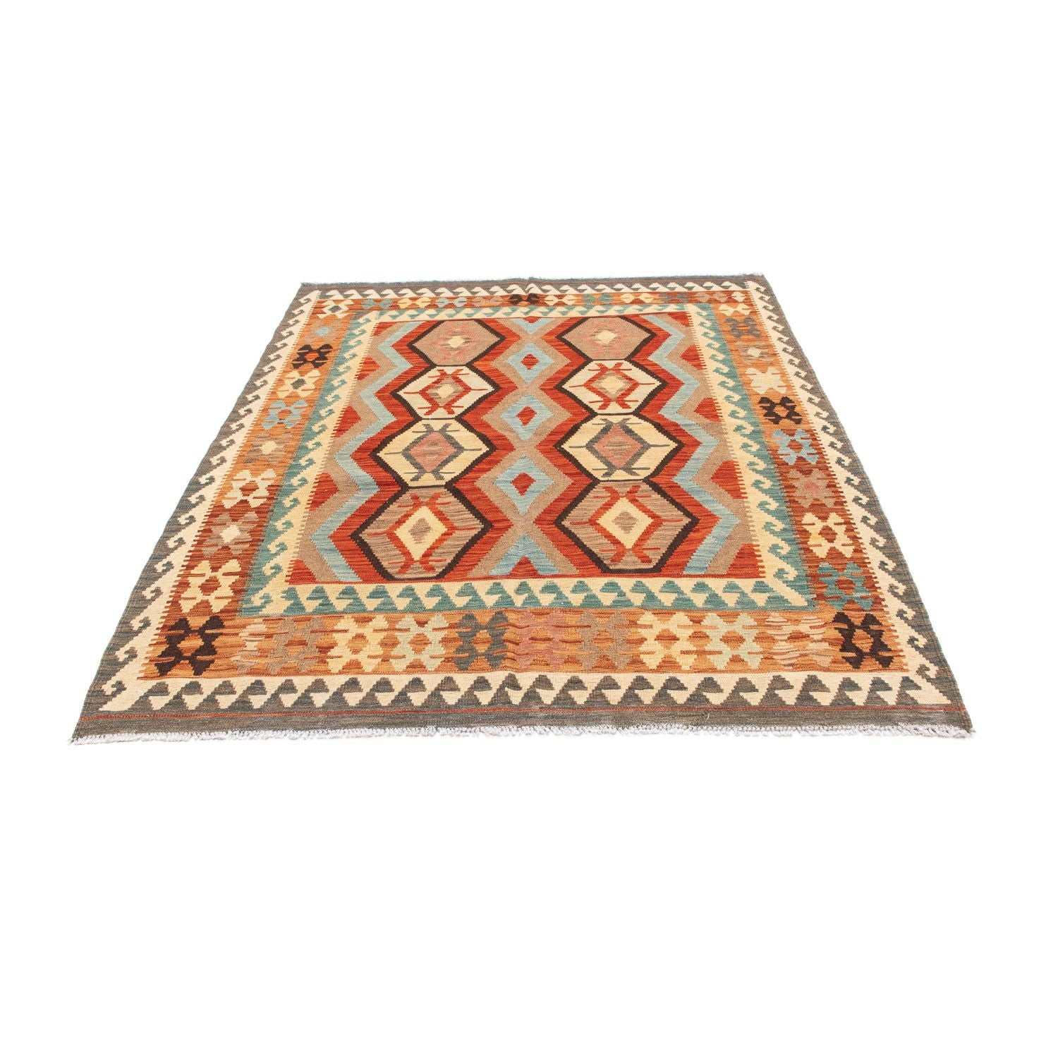 Tapis Kelim - Oriental - 198 x 152 cm - rouge
