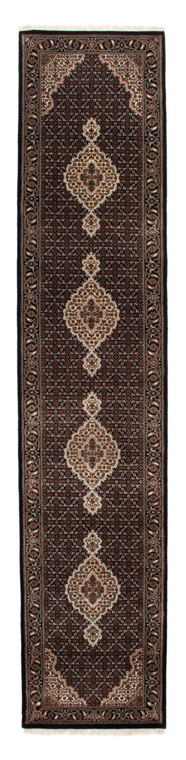 Tapis de couloir Tapis persan - Tabriz - 393 x 83 cm - bleu foncé
