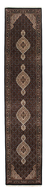 Tapis de couloir Tapis persan - Tabriz - 393 x 83 cm - bleu foncé