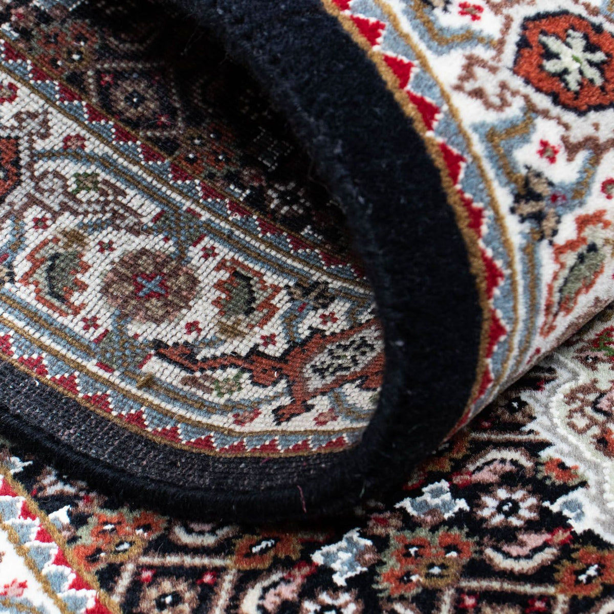 Tapis de couloir Tapis persan - Tabriz - 396 x 82 cm - bleu foncé