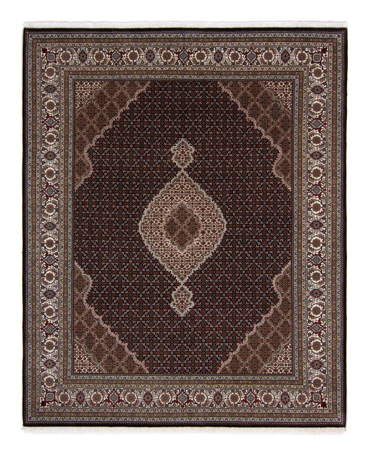 Tapis persan - Tabriz - 253 x 203 cm - bleu foncé