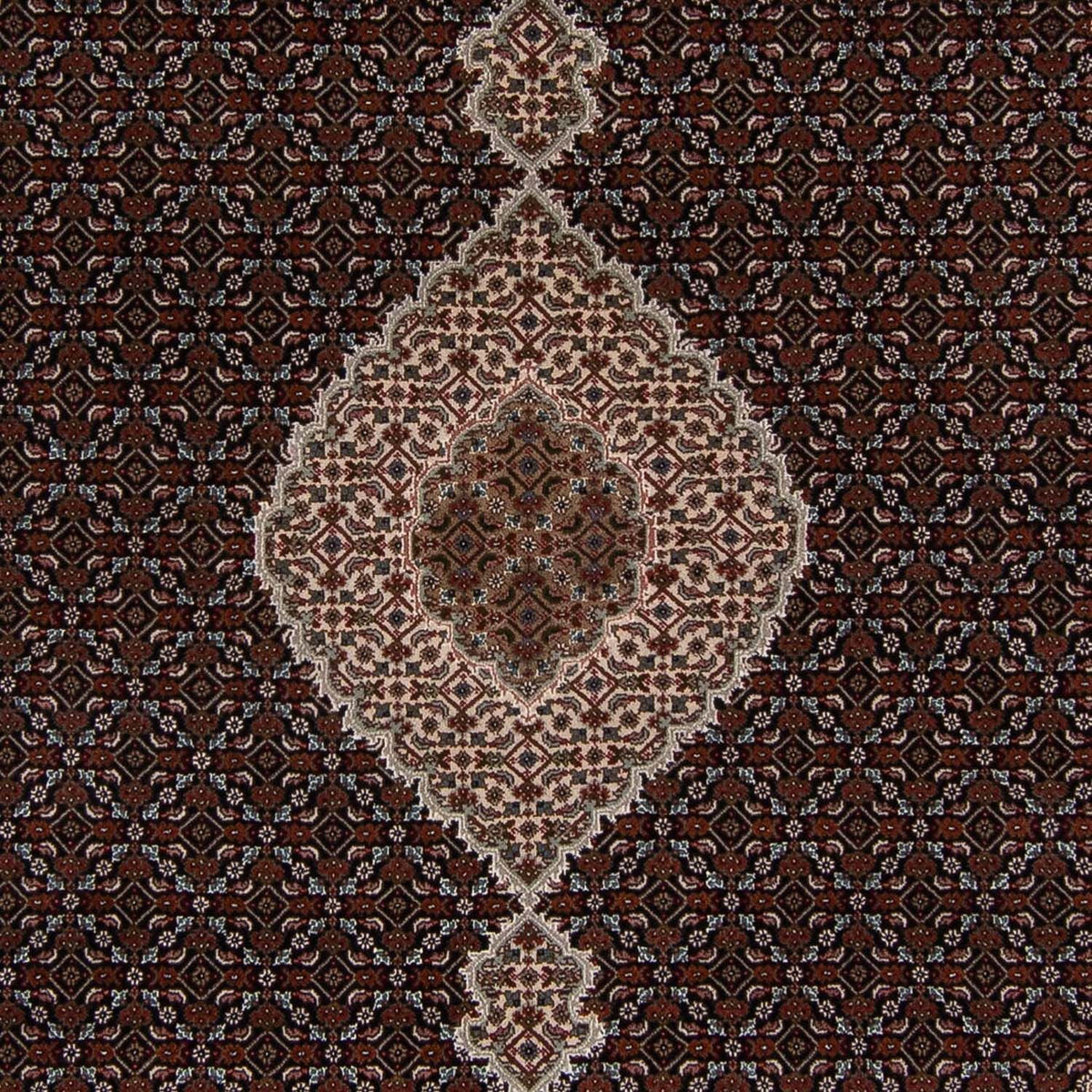 Tapis persan - Tabriz - 253 x 203 cm - bleu foncé