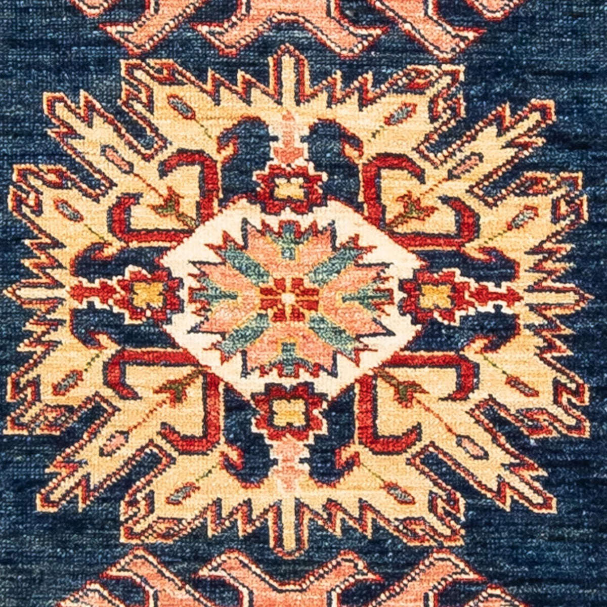 Tapis de couloir Tapis Ziegler - Kazak - 252 x 77 cm - bleu foncé