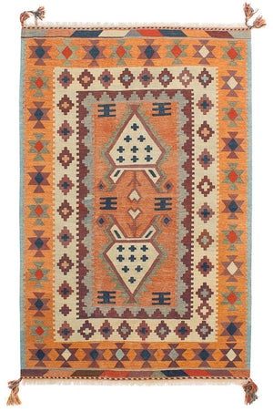 Tapis Kelim - Oriental - 212 x 143 cm - multicolore