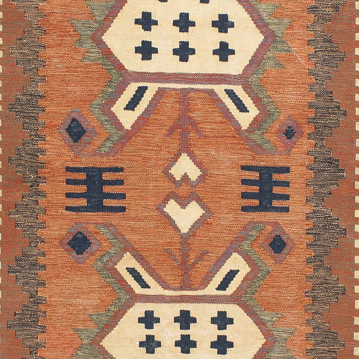 Tapis Kelim - Oriental - 200 x 144 cm - marron