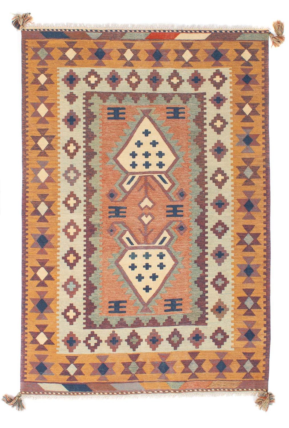 Tapis Kelim - Tendance - 208 x 143 cm - multicolore