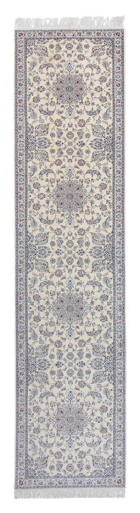 Tapis de couloir Tapis persan - Nain - 446 x 100 cm - beige