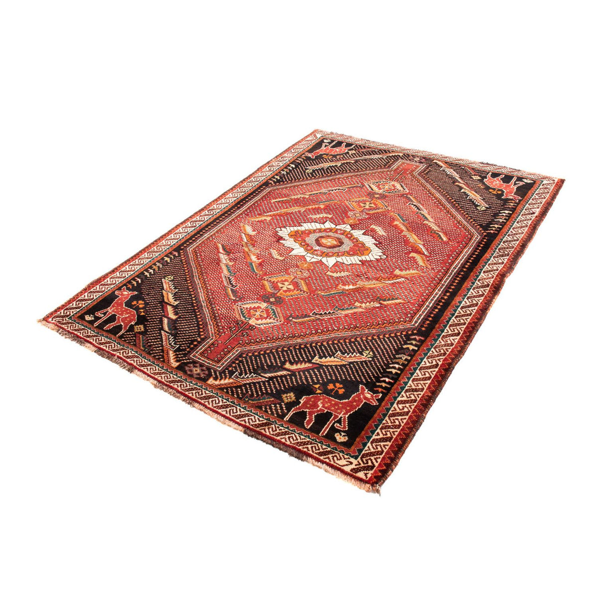 Tapis persan - Nomadic - 167 x 127 cm - rouge foncé