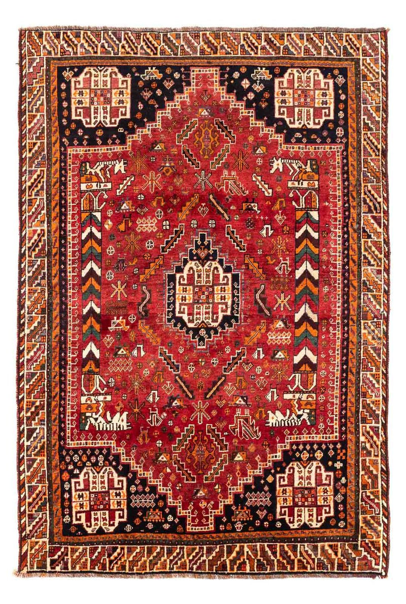 Tapis persan - Nomadic - 234 x 155 cm - rouge foncé