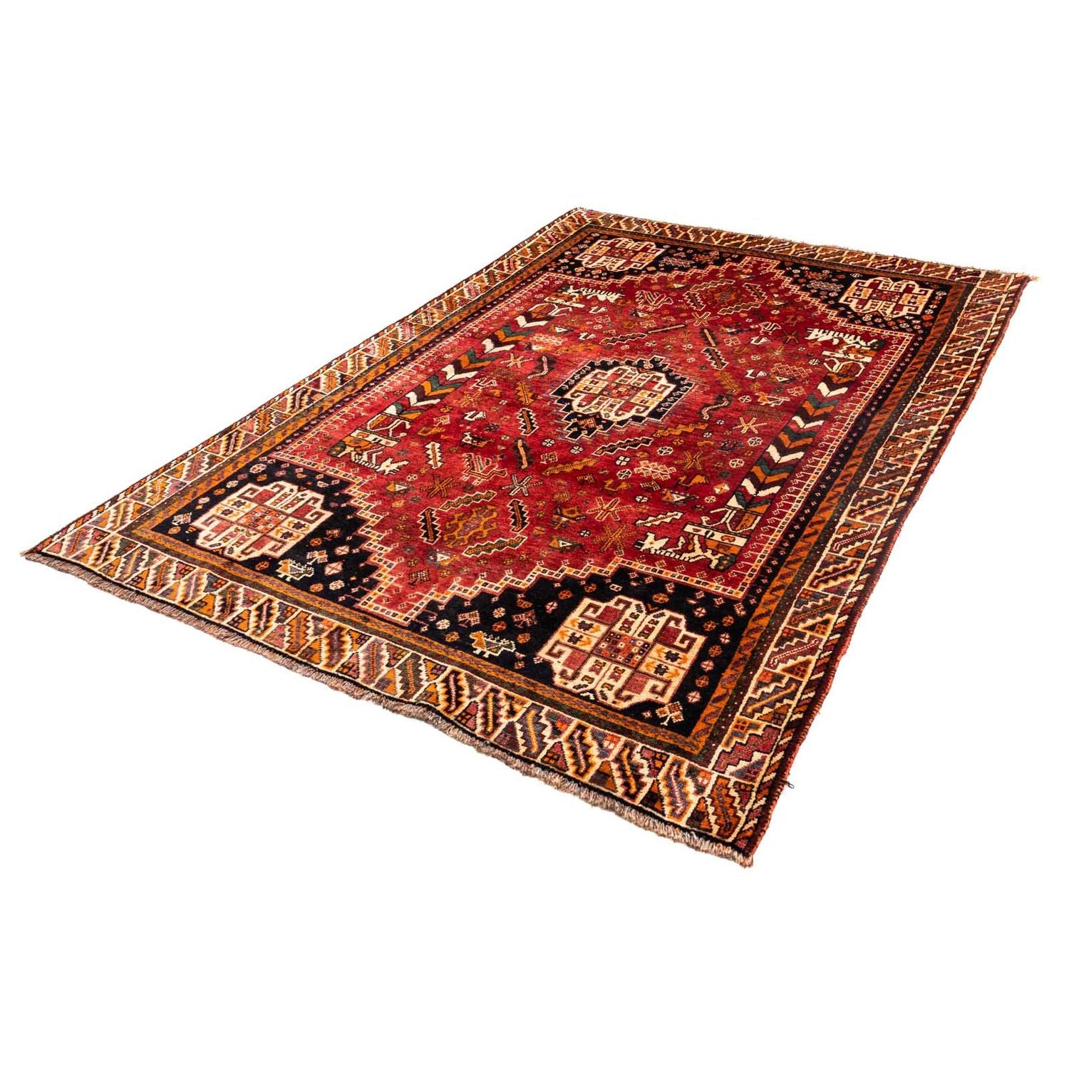 Tapis persan - Nomadic - 234 x 155 cm - rouge foncé