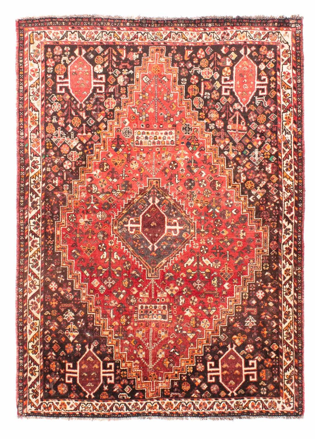 Tapis persan - Nomadic - 176 x 123 cm - rouge foncé