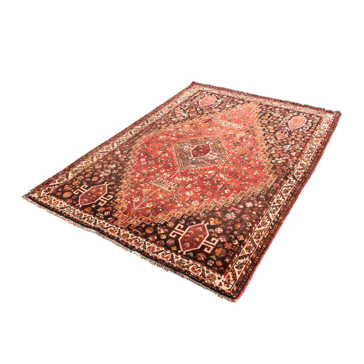 Tapis persan - Nomadic - 176 x 123 cm - rouge foncé