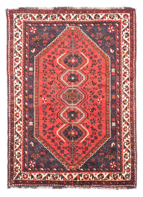 Tapis persan - Nomadic - 155 x 116 cm - rouge foncé