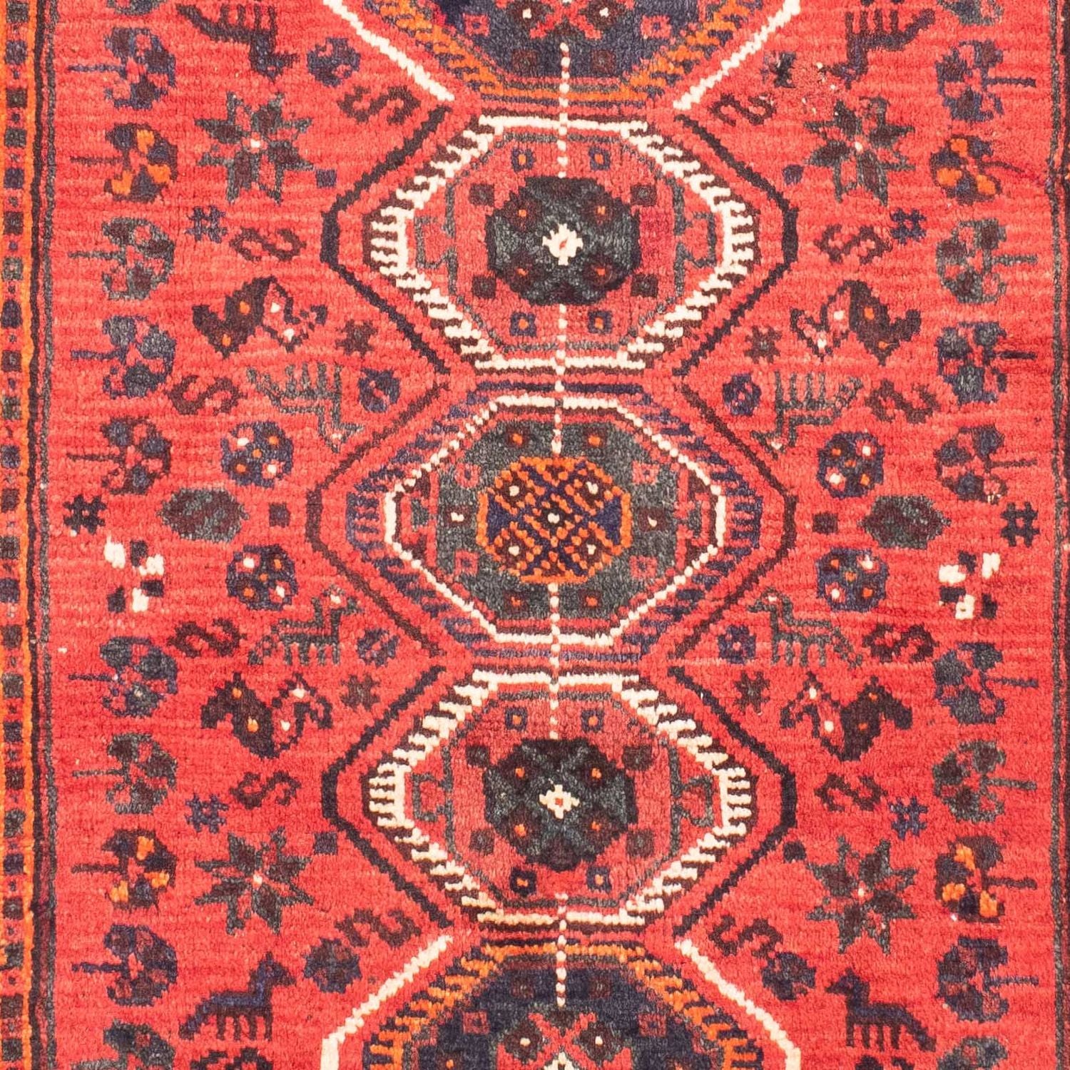 Tapis persan - Nomadic - 155 x 116 cm - rouge foncé