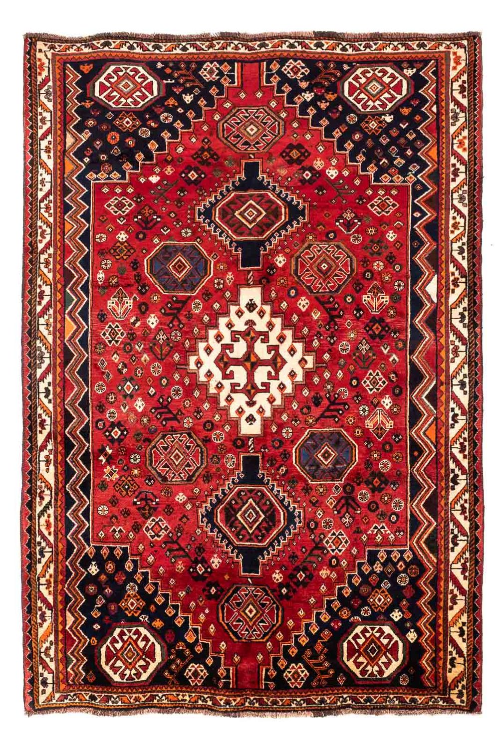 Tapis persan - Nomadic - 251 x 168 cm - rouge foncé