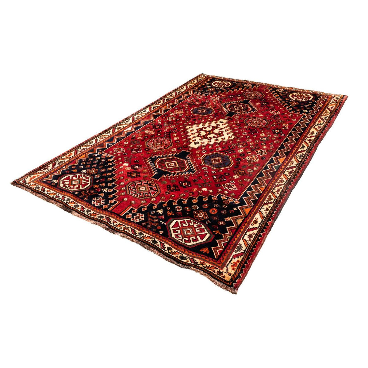 Tapis persan - Nomadic - 251 x 168 cm - rouge foncé