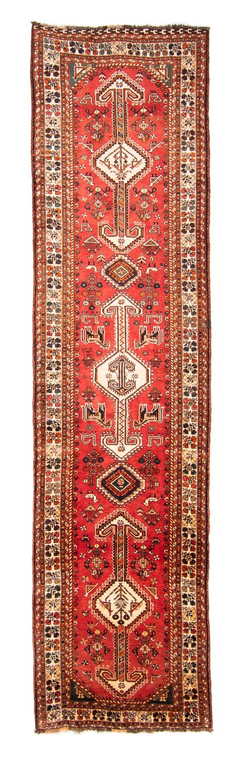 Tapis de couloir Tapis persan - Nomadic - 412 x 107 cm - rouge