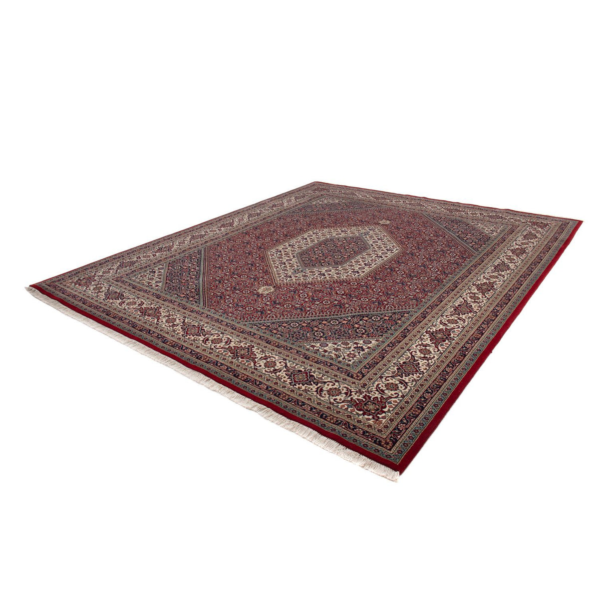 Tapis persan - Bidjar - 303 x 249 cm - rouge foncé