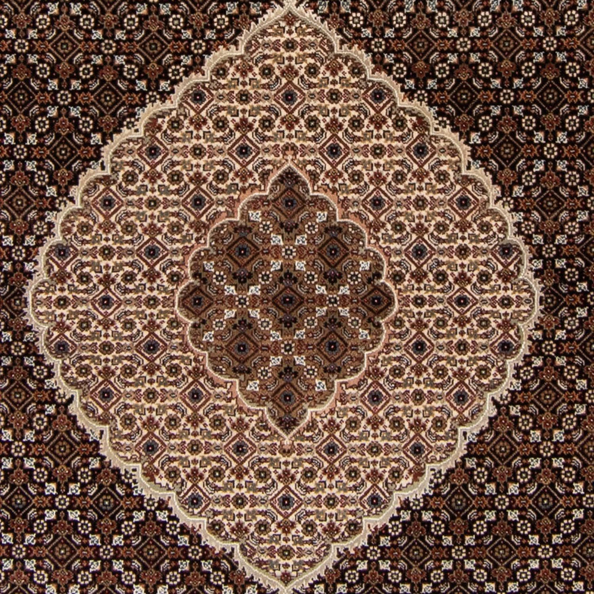 Tapis persan - Tabriz - 252 x 251 cm - bleu foncé