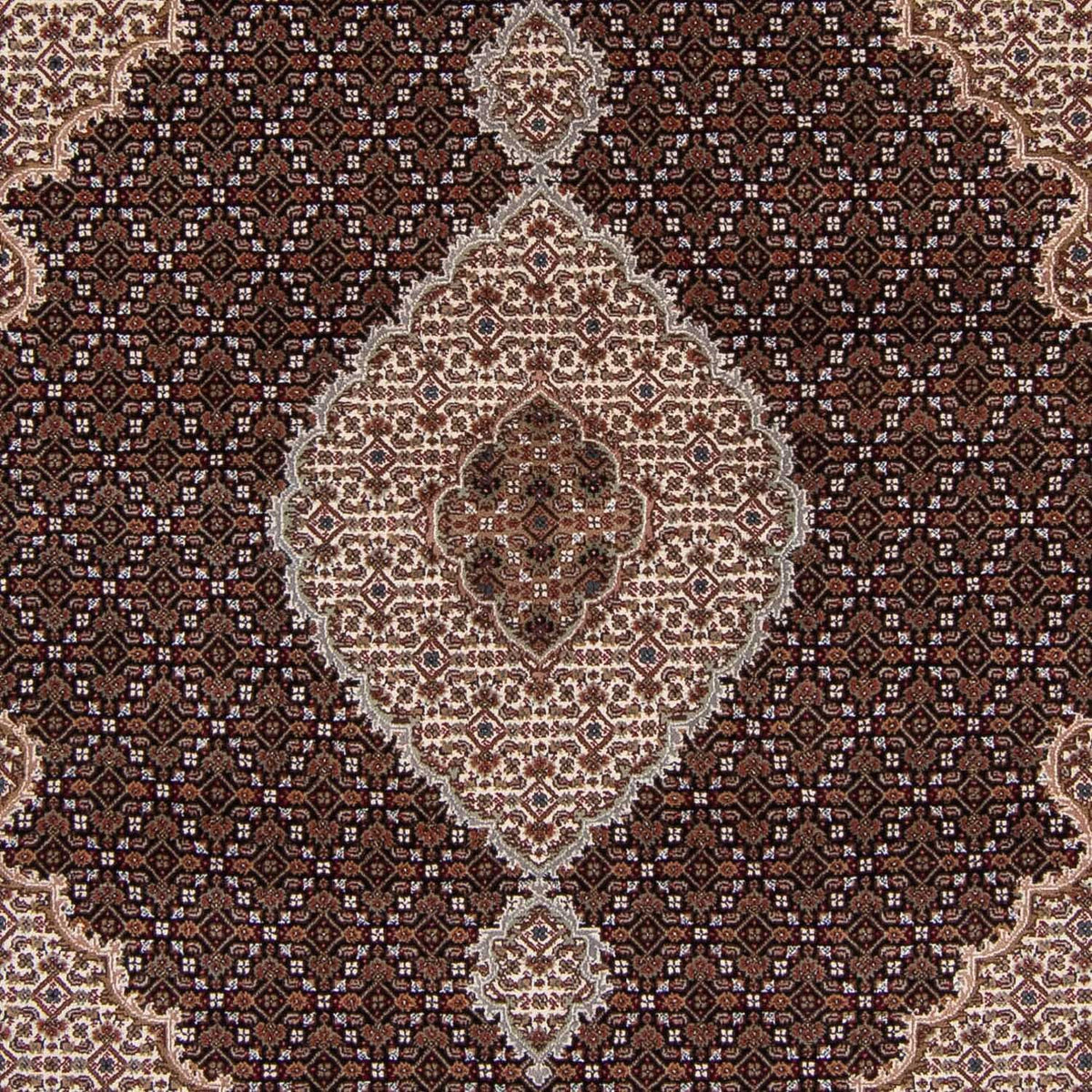 Tapis persan - Tabriz - 253 x 199 cm - bleu foncé