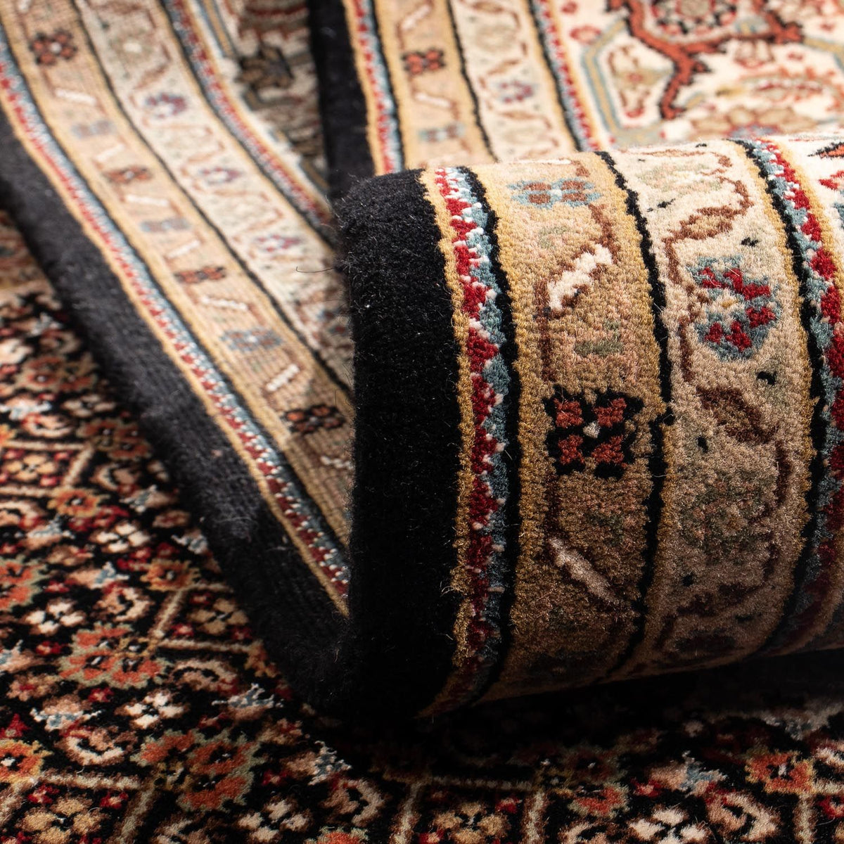 Tapis persan - Tabriz - 242 x 172 cm - bleu foncé