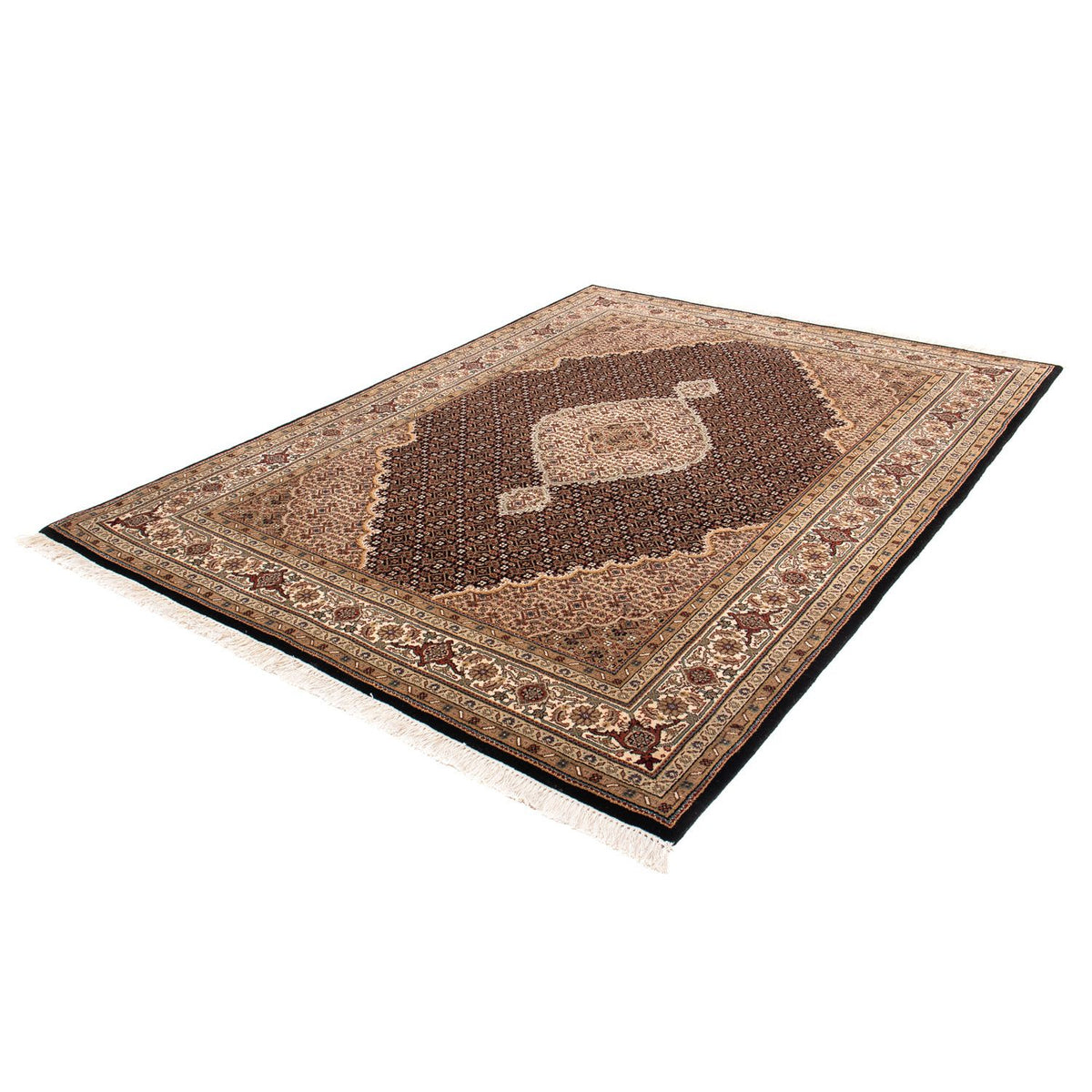 Tapis persan - Tabriz - 242 x 172 cm - bleu foncé