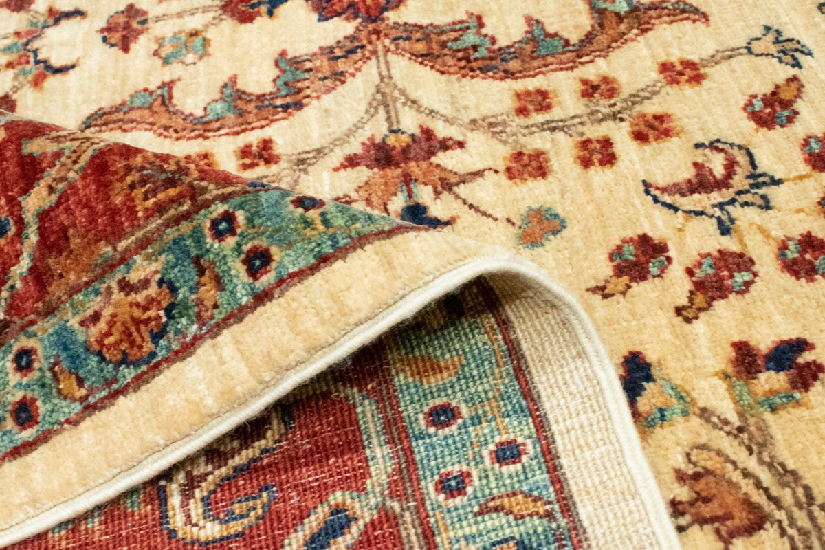 Tapis afghan - 199 x 156 cm - beige