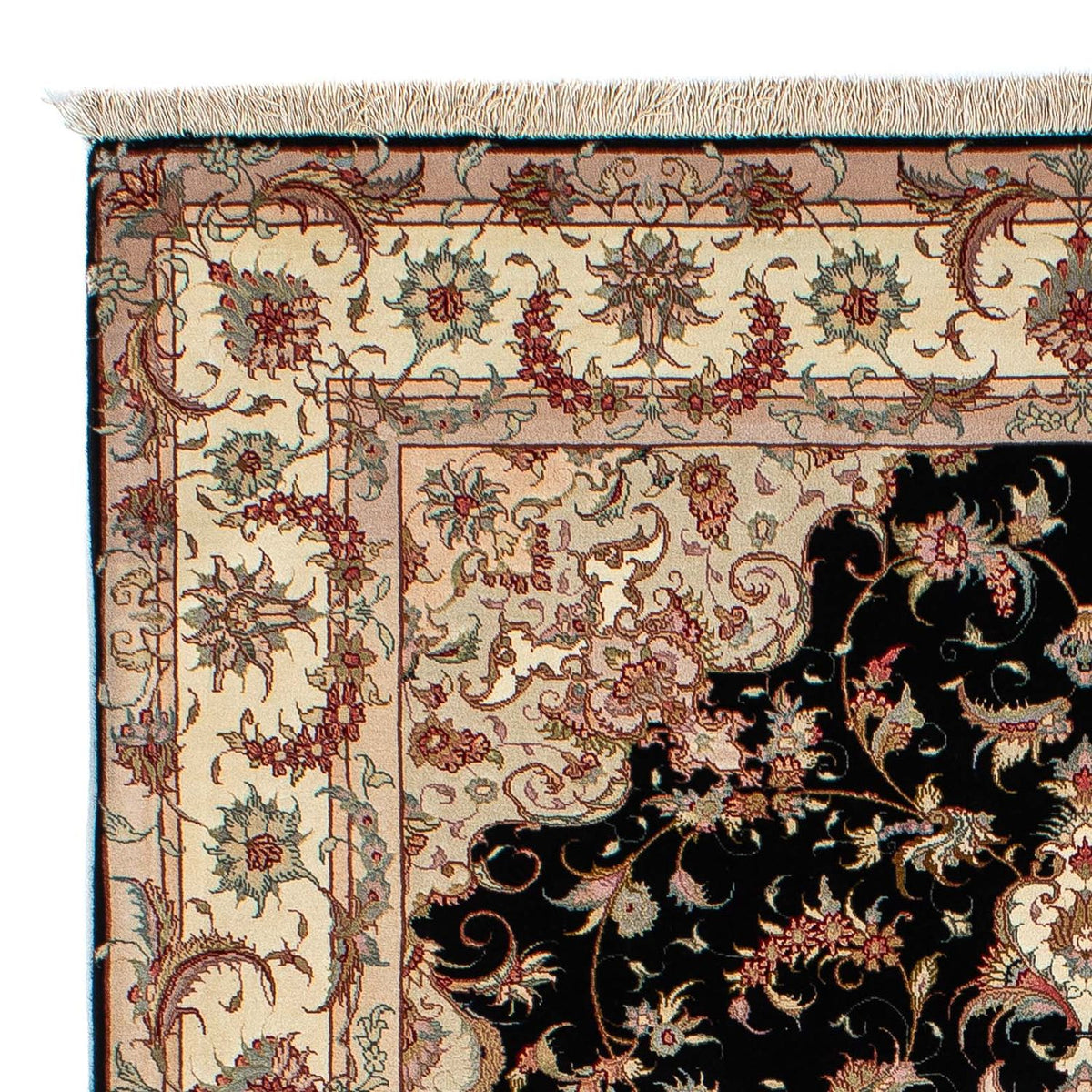 Tapis persan - Tabriz - 213 x 152 cm - bleu foncé