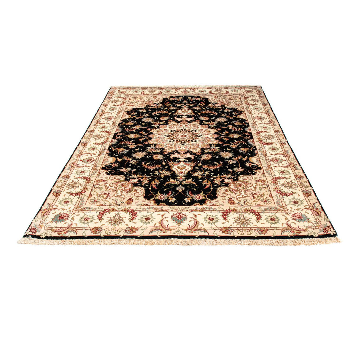 Tapis persan - Tabriz - 213 x 152 cm - bleu foncé