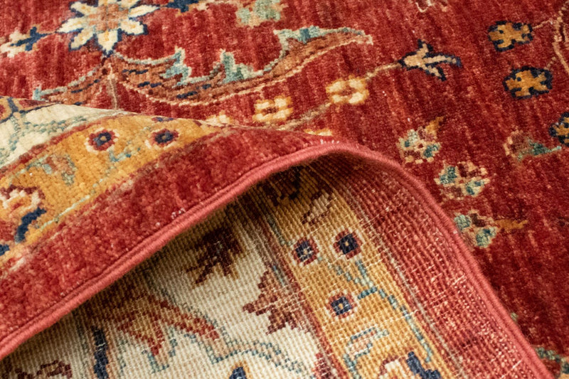 Tapis afghan - 207 x 149 cm - rouge