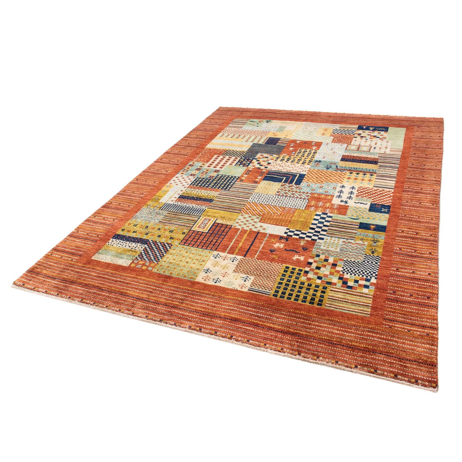 Tapis Gabbeh - Loribaft Persan - 228 x 170 cm - rouille