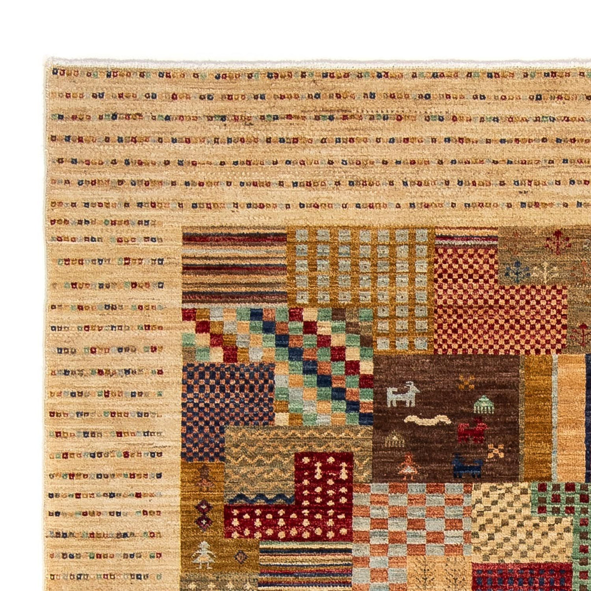 Tapis Gabbeh - Loribaft Persan - 238 x 170 cm - marron clair